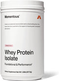 Momentous Essential Grass-Fed Whey Protein Powder - 20 g Whey Isolate Protein - NSF Certified for Sport - Gluten-Free - 25 Servings for Essential Everyday Use - Strawberry - Package May Vary