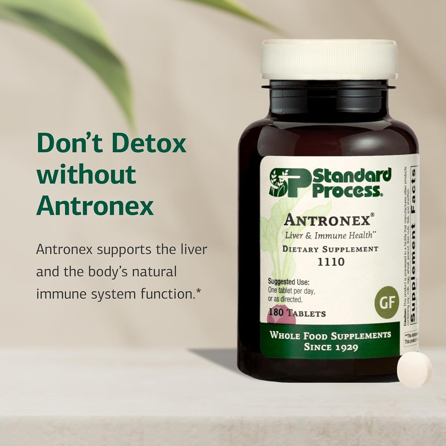 Standard Process Inc. Antronex - Whole Food Immune System Support and Liver Health Supplement with Calcium - 180 Tablets