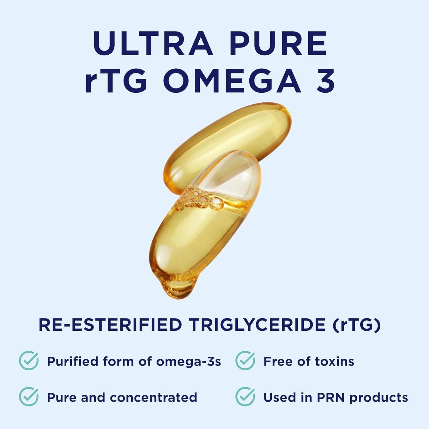PRN De3 Dry Eye Ultra Pure rTG Omega 3 – Support for Dry Eyes - 2240mg EPA & DHA – New & Improved-Burpless-1 Serving, 3-Month Supply