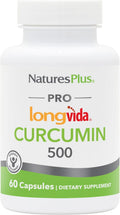 NaturesPlus PRO Longvida Curcumin 500 mg - 60 Capsules - Promotes Healthy Free Radical Protection - Non-GMO, Vegan & Gluten Free - 60 Servings