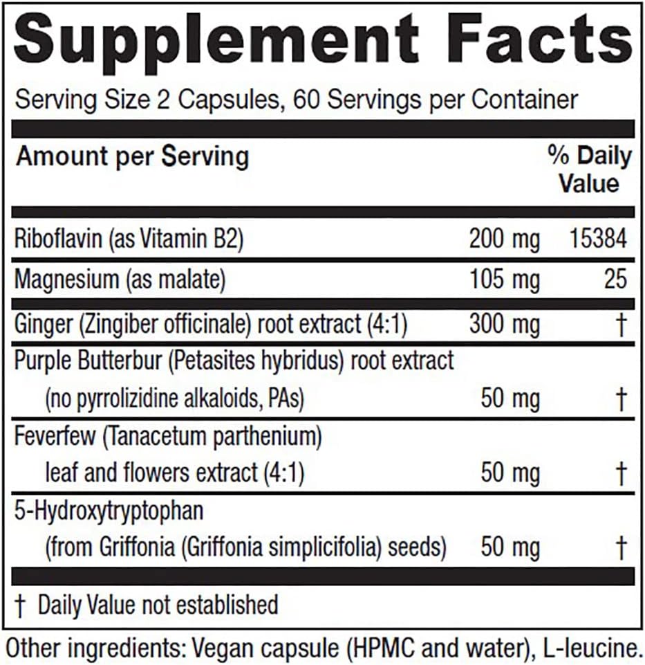 Vitanica, Butterbur Extra, Brain Chemistry and Vessel Support, Vegan, 120 Capsules