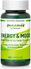 Energy & Mood Supplement – Boost Energy & Reduce Fatigue, Support Relaxation – 60 Capsules – Non-GMO, 3rd Party Tested – Innervis Nutrition