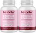 BESTVITE L-Arginine L-Ornithine 500-250 (240 Vegetarian Capsules) (120 x 2) - No Stearates - No Fillers - Vegan - Non GMO - Gluten Free - No Calcium Silicate