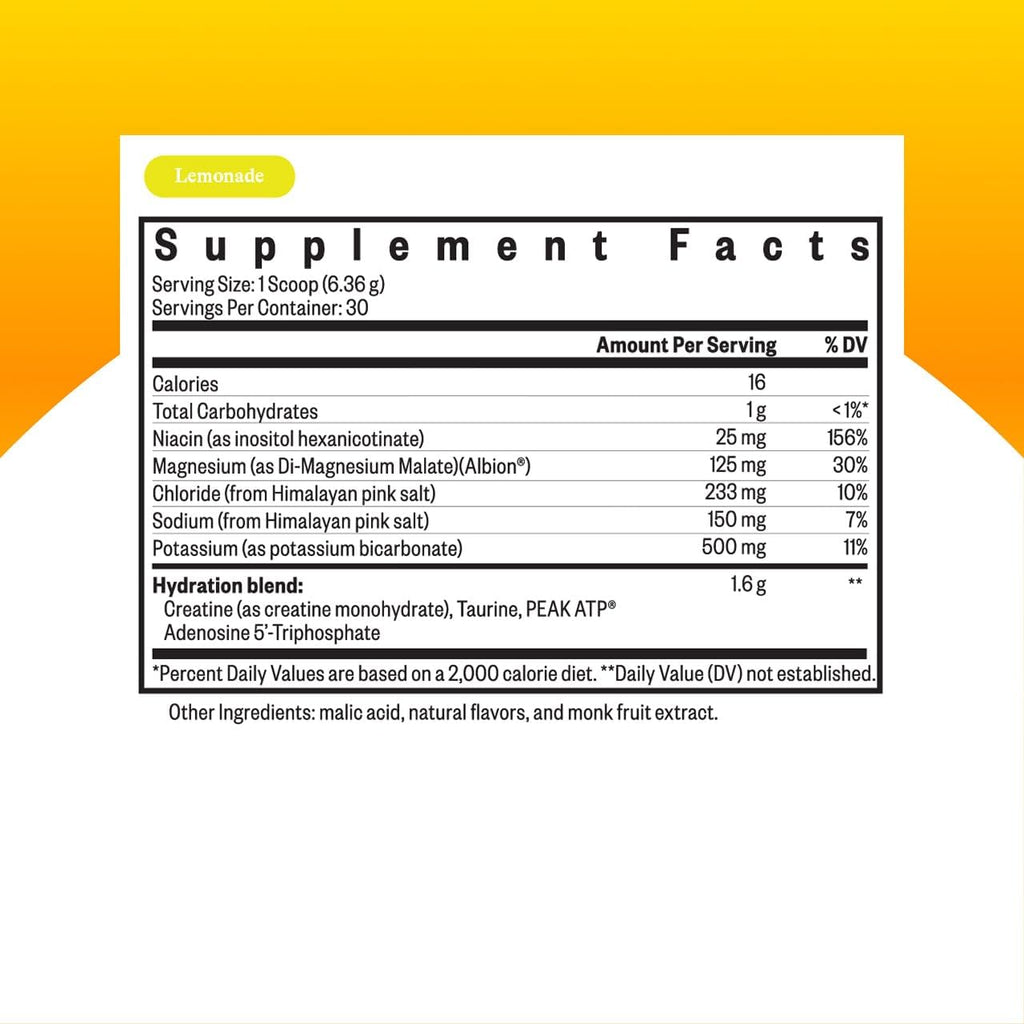 Seeking Health Optimal Electrolyte Powder, Lemonade Flavor, Healthy Energy and Endurance Support, Promotes Hydration and Healthy Muscles, Vegan and Vegetarian (30 Servings)*