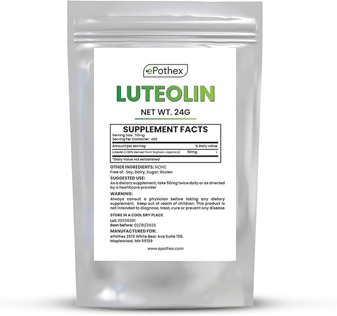 ePothex Pure Luteolin Powder 24 Grams, Brain and Nervous System Support, Promotes Immune Functionality, Maximum Absorption