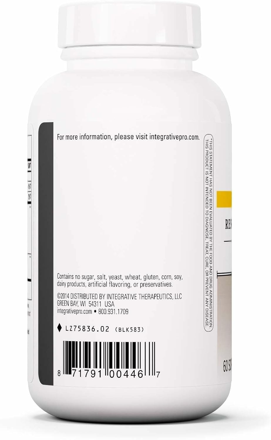 Integrative Therapeutics Resveratrol Ultra HP - Heart Health Support Supplement for Daily Antioxidant Support*- Once-Daily, Non-Soy Softgel - Gluten-Free & Dairy-Free - 60 Softgels (60 Servings)