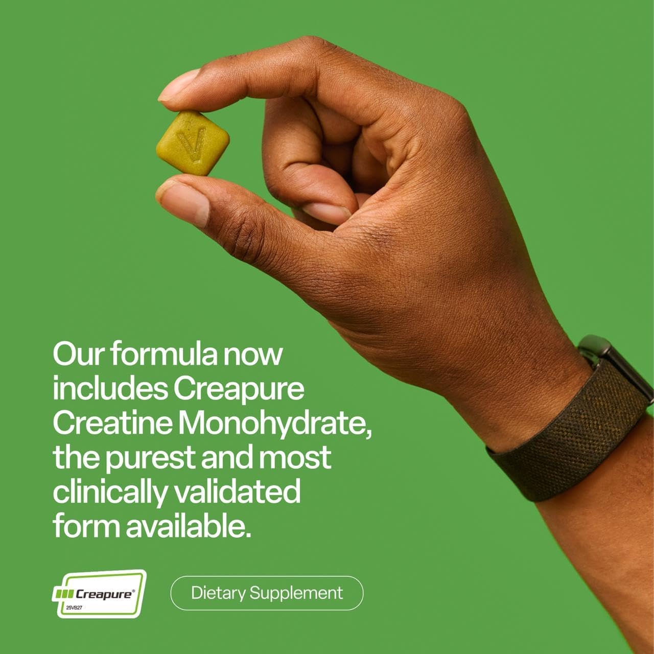 Creatine Gummies 5g Creatine Creapure + Taurine & B12 - Sugar-Free, Vegan, Gluten-Free - Green Apple - 120 Count (30 Servings) for Strength, Energy & Focus