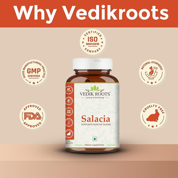 Salacia Capsules – Pure & Natural Herbal Supplement | Traditionally Used for Wellness & Balance | 60 Vegetarian Capsules