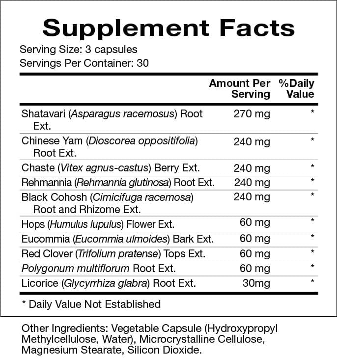 Natura Health Products Meno-Breeze Supplement - Enhances Female Endocrine Balance* - Featuring Shatavari, Chinese Yam, Chaste Tree, Rehmannia, Black Cohosh, & Hops (90 Capsules)