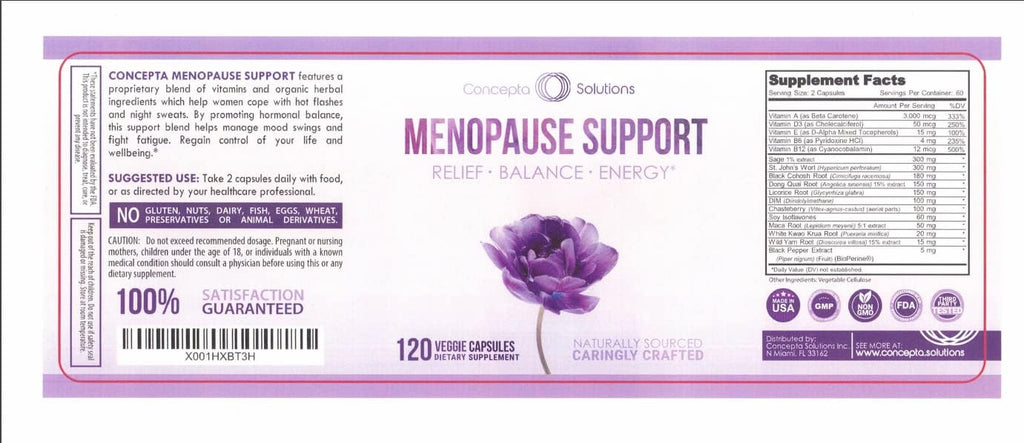 Menopause Support - Menopause Relief and Weight Management Support - for Hot Flashes, Night Sweats Relief and Energy - 120 Capsules