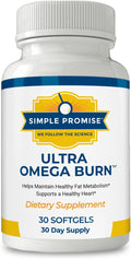 Simple Promise Ultra Omega Burn - Omega-7 Supplement with Pure Palmitoleic Acid - Fish Oil for Metabolism, Weight Support & Cardiovascular Health - Healthy Heart Support for Men & Women | 30 Softgels