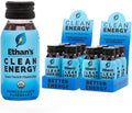 Ethan's Organic Clean Energy Shots Pomegranate Blueberry, Sugar Free Natural Pre-Workout Focus Boost, Gluten Free, Vegan, B6 & B12 Vitamin C with Green Tea Extract and Guayusa (12 Pack of 2oz Shots)