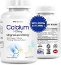 Calcium Magnesium Supplement, Daily Supplement for Bone and Immune Health, with Vitamin D, 1000mg Calcium, 500mg Magnesium, Gluten -Free, 120 Capsules