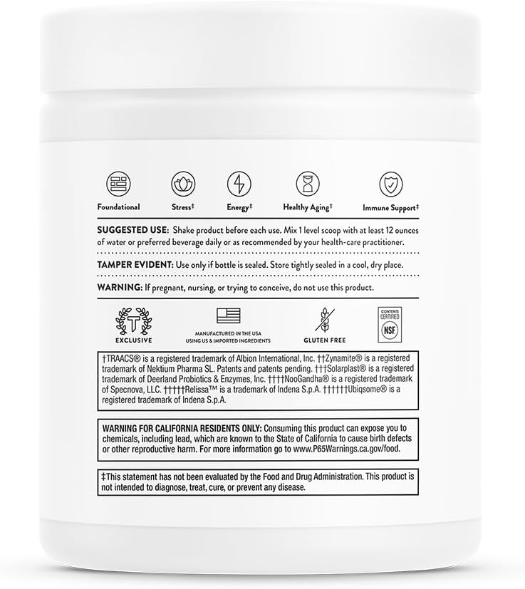 THORNE - Daily Greens Plus - Comprehensive Greens Powder with Matcha, Spirulina, Moringa and Adaptogen, Mushroom and Antioxidant Blends - Refreshing, Mint Flavor 7.2 Oz - 30 Servings