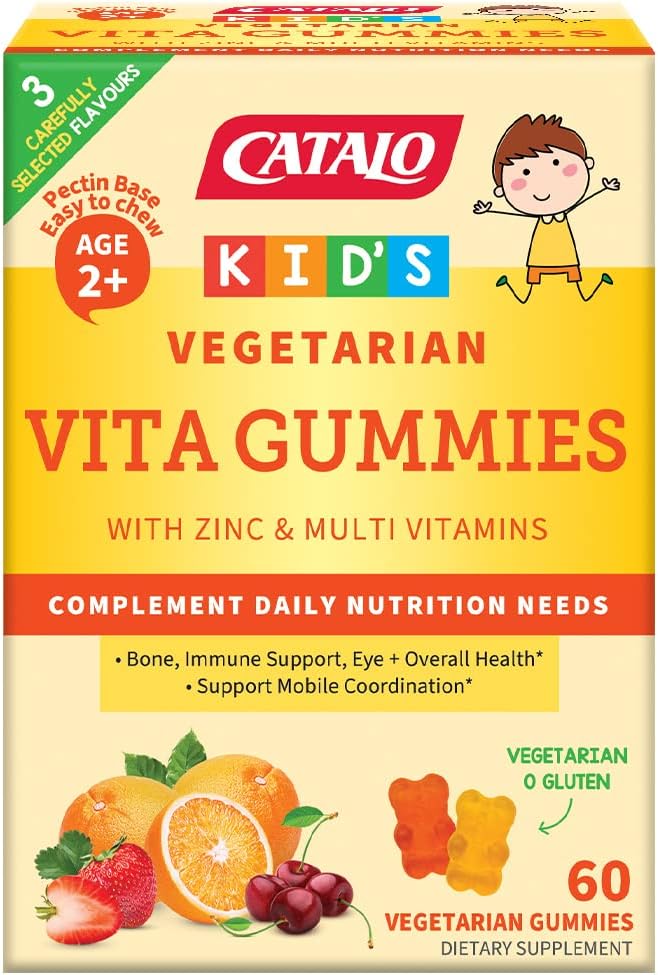 CATALO Children's Vita Gummy Bears - Multivitamins & Minerals, 60 Vegetarian Gummies, Mixed Fruit Flavor, Supports Healthy Growth