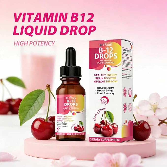 2P Cherry-Flavored Iron Drops for Women - Help Maintain Energy, Boost Vitality and Immunity. Non-GMO, Gluten-Free 60 ml.