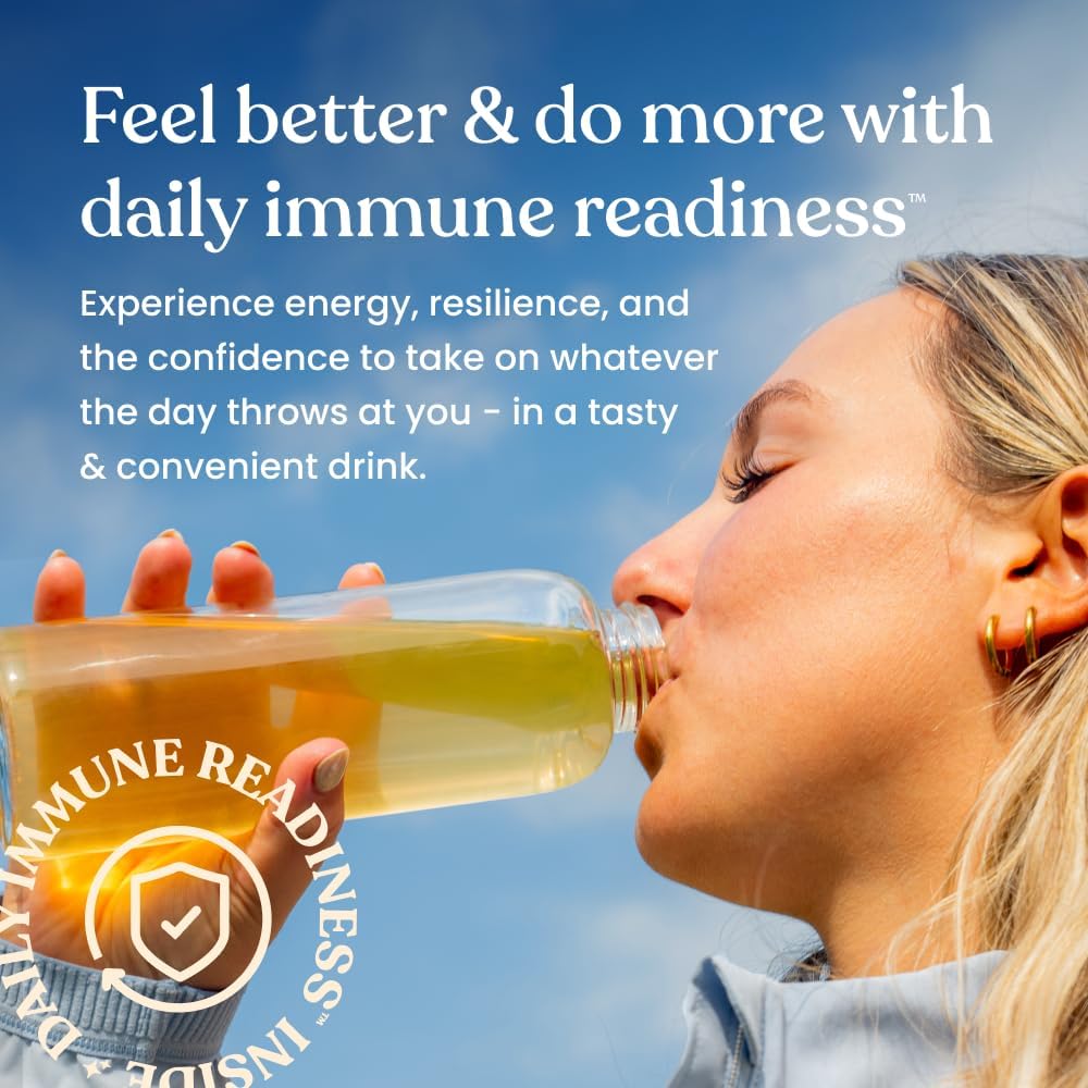 Immune Ready™ Electrolytes Powder Packets - Vitamin C Immune Support Drink Mix with Zinc, D3 & Beta Glucan - Low Sugar Hydration, Delicious Peach Mango Flavor