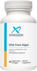 XYMOGEN DHA from Algae - DHA Omega-3 Supplement - Supports Brain, Eye, Heart + Immune Health (60 Softgels)
