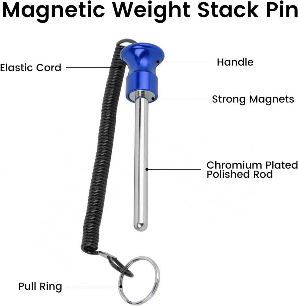 Weight Stack Pin,Universal Magnetic Weight Pin with Pull Rope Strength Training Equipment for Commercial Gym or Home Gym | Pin Insert | Heavy Duty | Health Club Grade Steel Gym Accessories