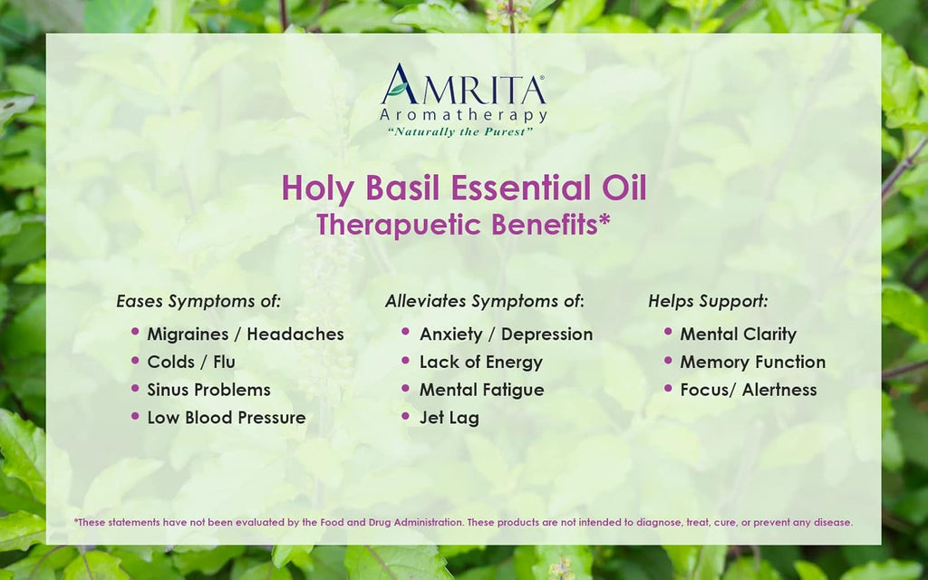 Organic Holy Basil (Tulsi) Essential Oil; 100% Pure and Undiluted Ocimum Sanctum; Premium Quality Aromatherapy Oil; Tested and Verified, Size: 10 mL (0.34 Fl. Oz.)