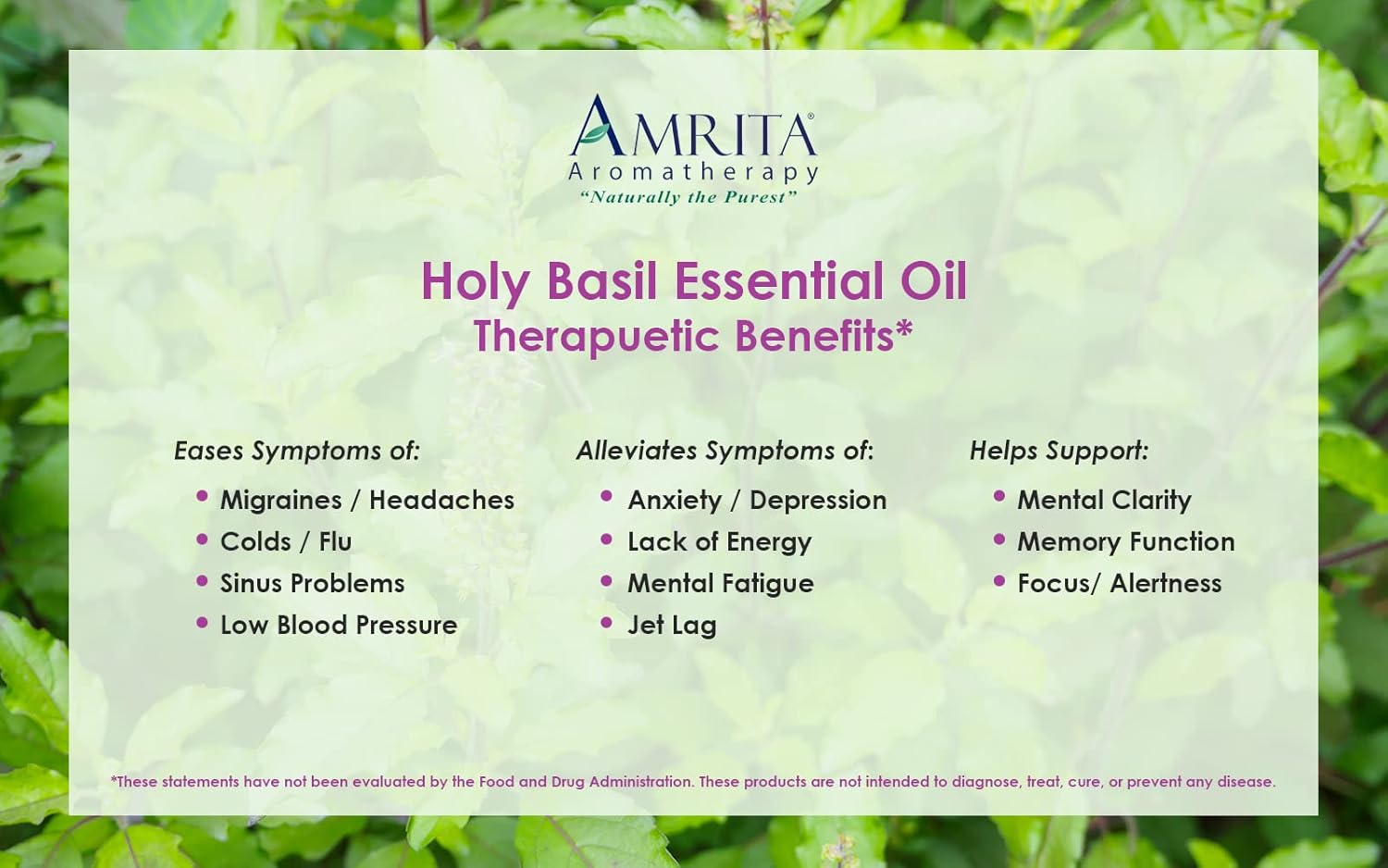 Organic Holy Basil (Tulsi) Essential Oil; 100% Pure and Undiluted Ocimum Sanctum; Premium Quality Aromatherapy Oil; Tested and Verified, Size: 10 mL (0.34 Fl. Oz.)