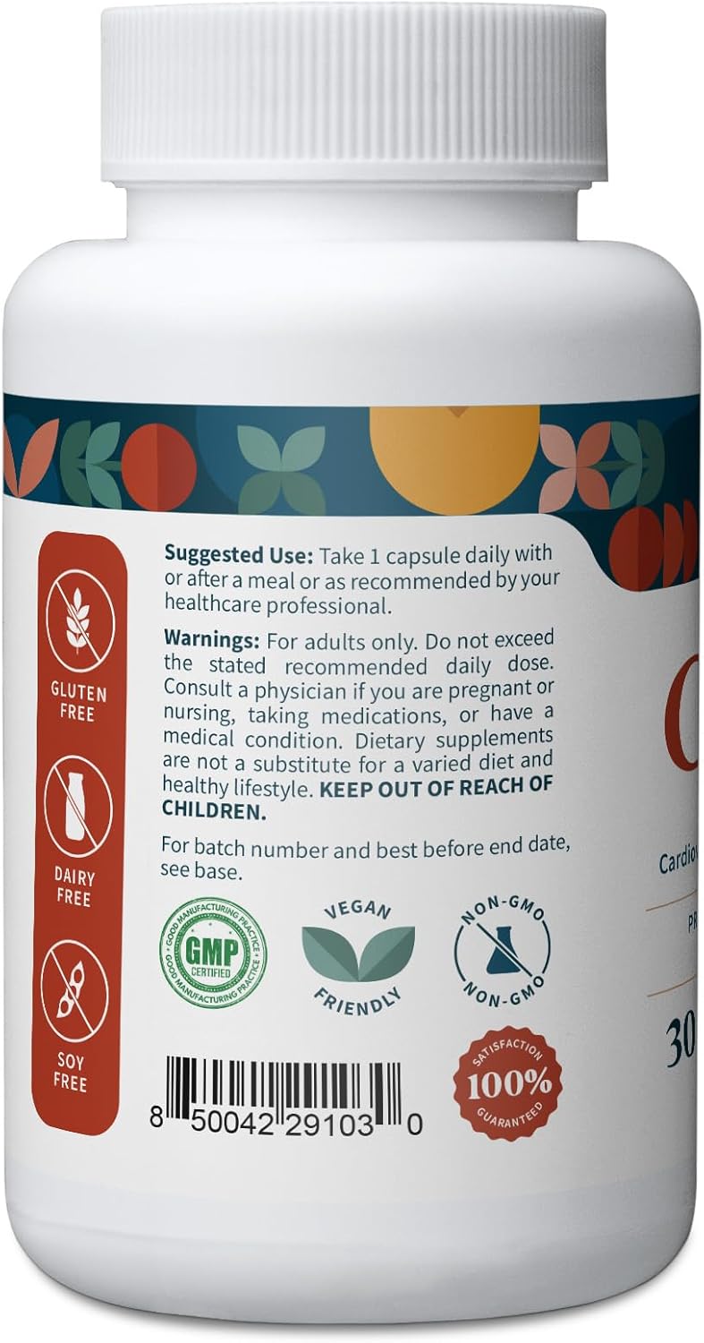 Pattern Wellness CoQ10-200mg Ubiquinone with Bioperine Black Pepper Extract - Cardiovascular & Cellular Energy Production Support - Non-GMO - 60 Vegan Capsules