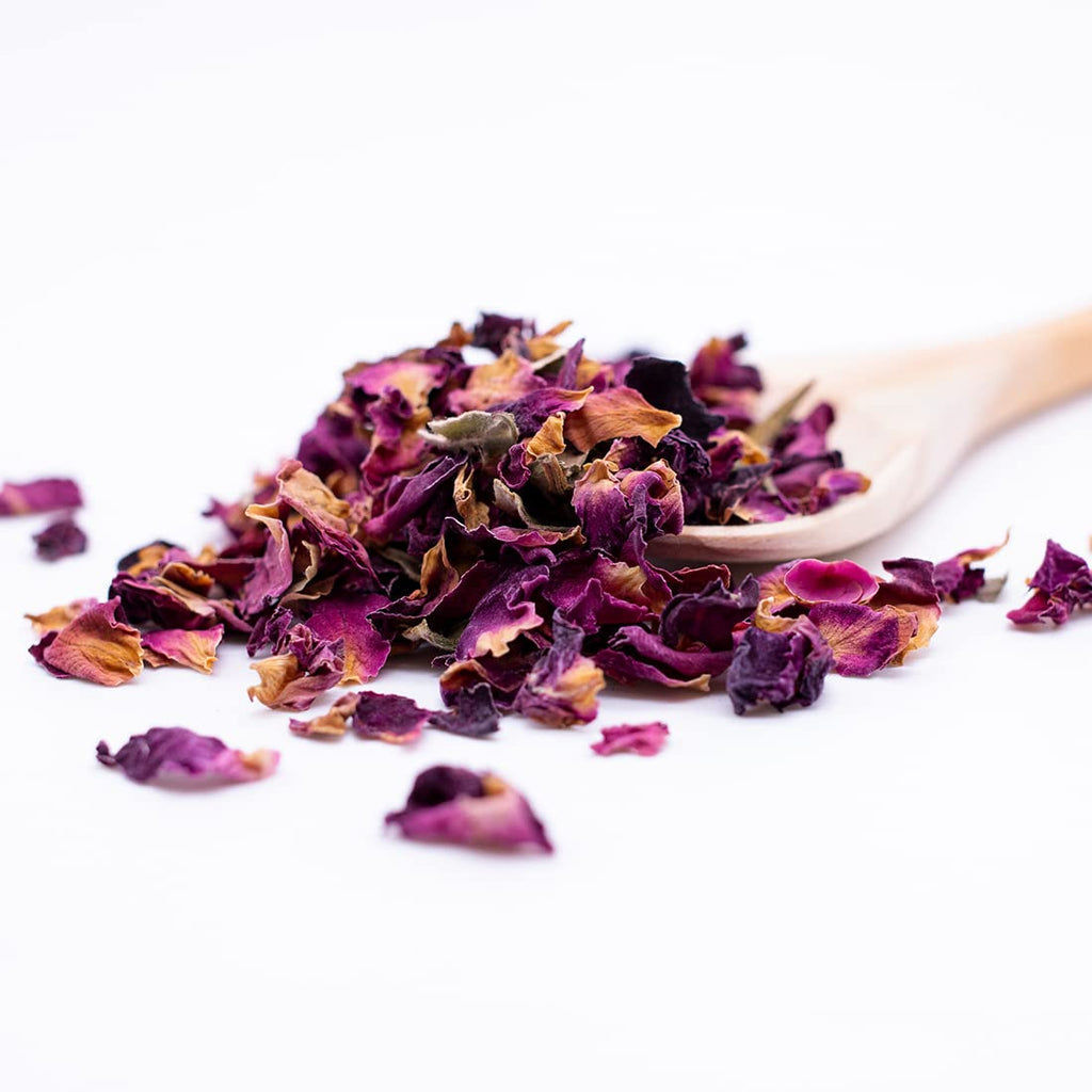 MagJo Naturals Red Rose Petals, Dried, Culinary Grade A, Harvested from Faiyum Oasis in Egypt (4 oz)