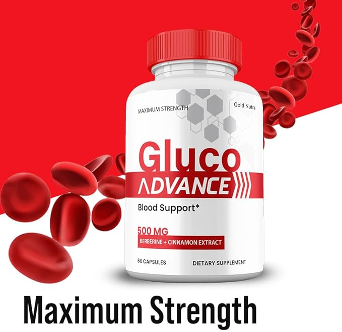 Gluco Advance Capsules, Official Premium All Natural Ingredients, Maximum Strength Pills GlucoAdvance Advanced Supplement for Men and Women Vitamins (2 Pack)