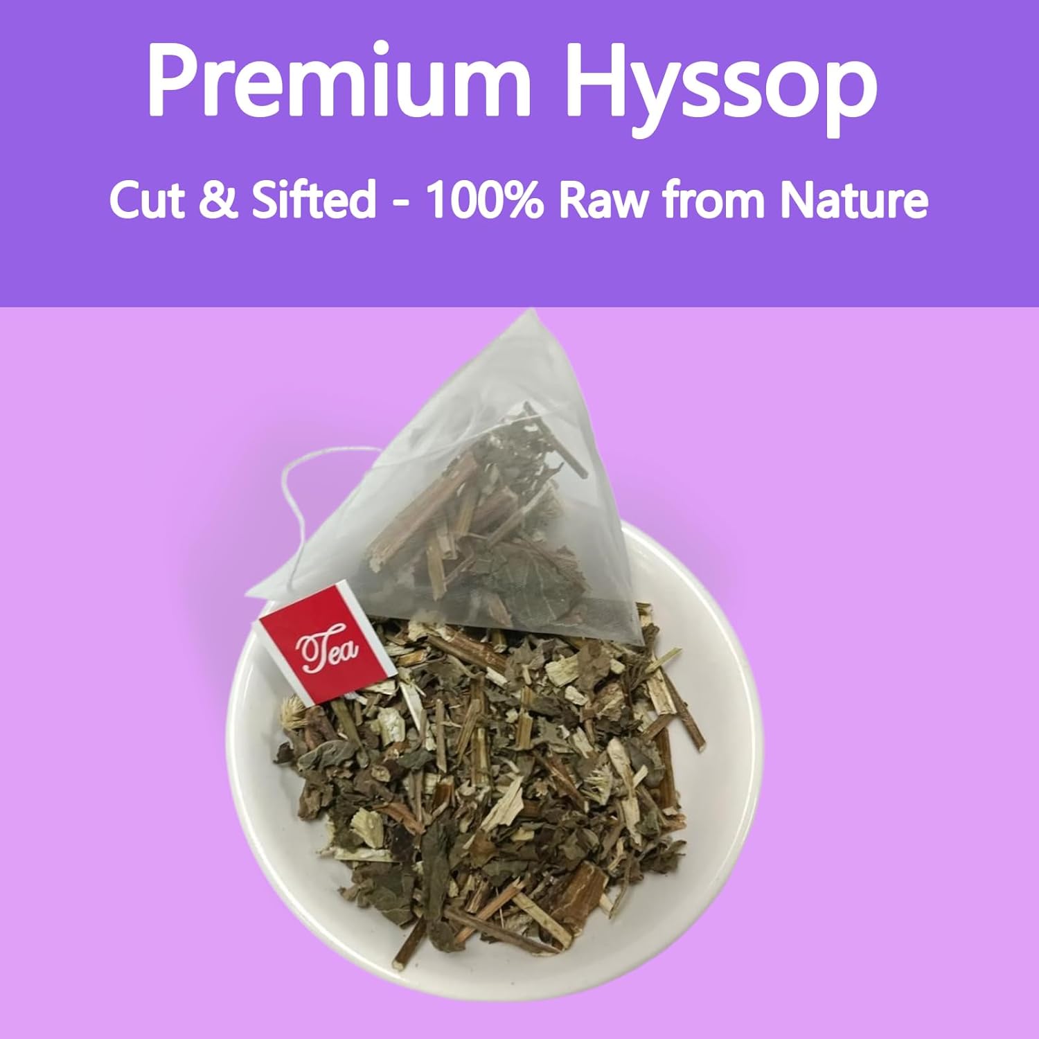 Samcci - Hyssop Tea, 40 Teabags, 1.5g/bag - Premium Hyssop Tea bags - No Additives - No Preservatives - Support Digestion & Promote Relaxation