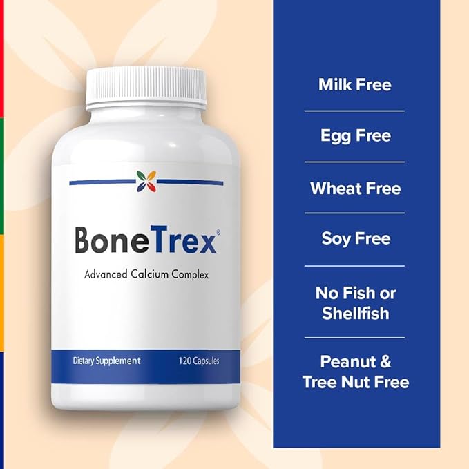 Stop Aging Now - Calcium Complex Supplement - 120 Capsules - BoneTrex with Magnesium, Vitamin D, Vitamin K2 and Boron