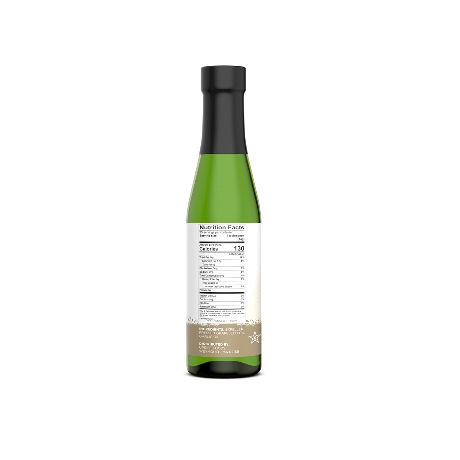 Garlic Harvest Grapeseed Oil – 12.7 oz Glass Bottle | Garlic Flavored Healthy Cooking Oil for Roasting, Vegetables, and Pasta | High Smoke Point | Non-GMO, Plant-Based, Gluten-Free, Organic