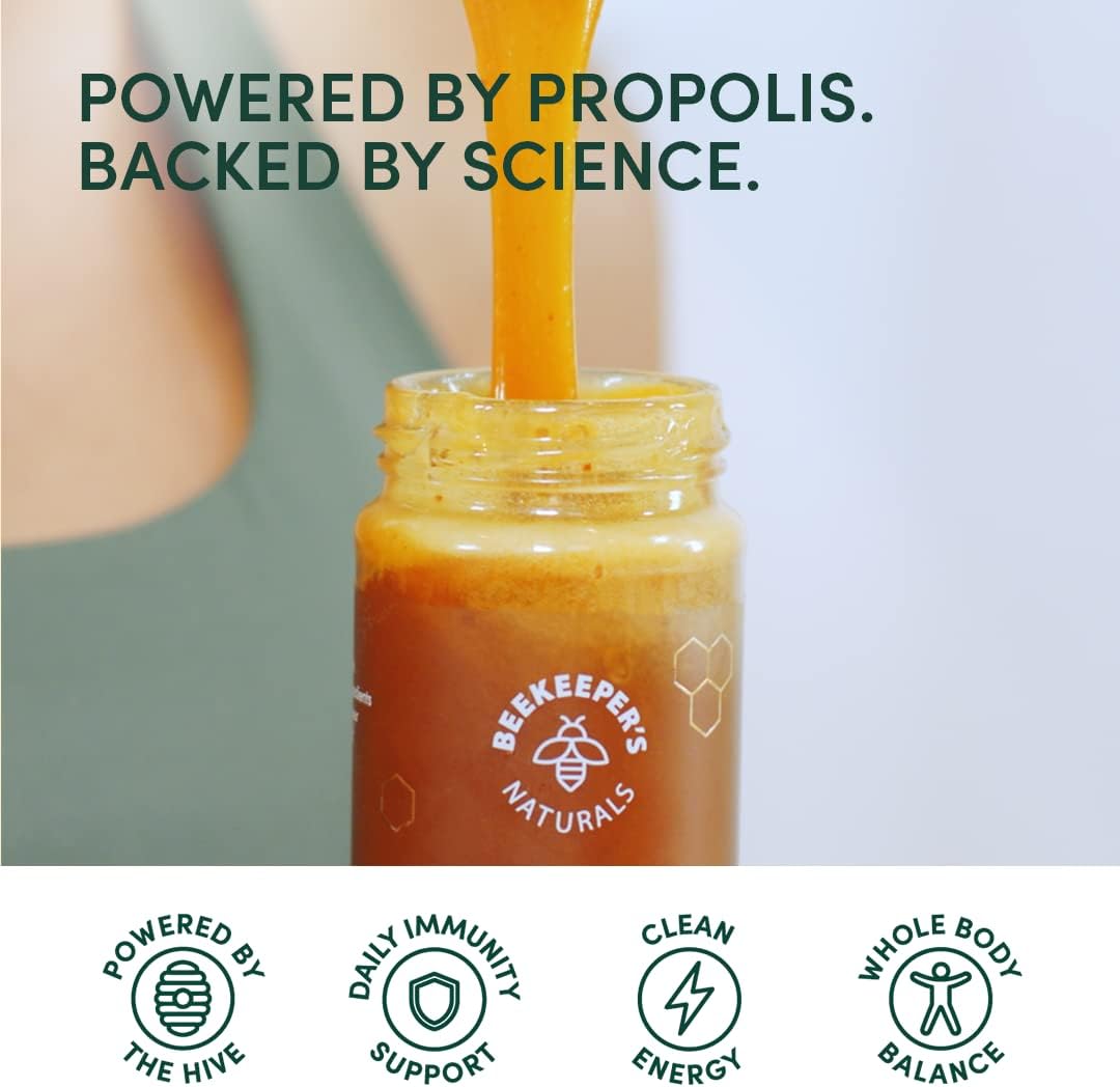 Superfood Honey by Beekeeper's Naturals - Bee Pollen, Royal Jelly, Propolis, Honey - Natural Energy, Immune Support, Mental Clarity, Athletic Performance (11.6 oz)
