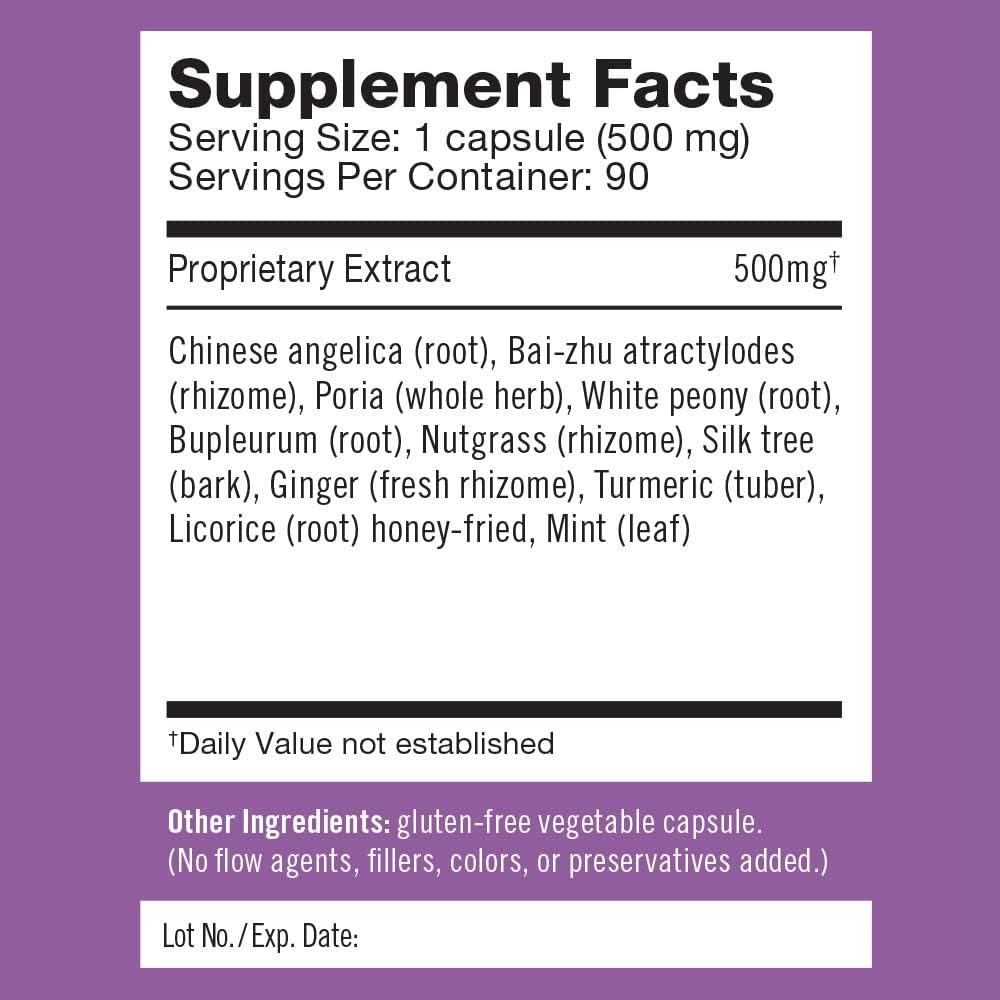Decompress MX Herb Capsules - Maximum Stress & Tension Relief - Reduces Anger & Moodiness, Positive Mood Support - Based on The Traditional Chinese Formula Xiao Yao San - 90 Cap Count