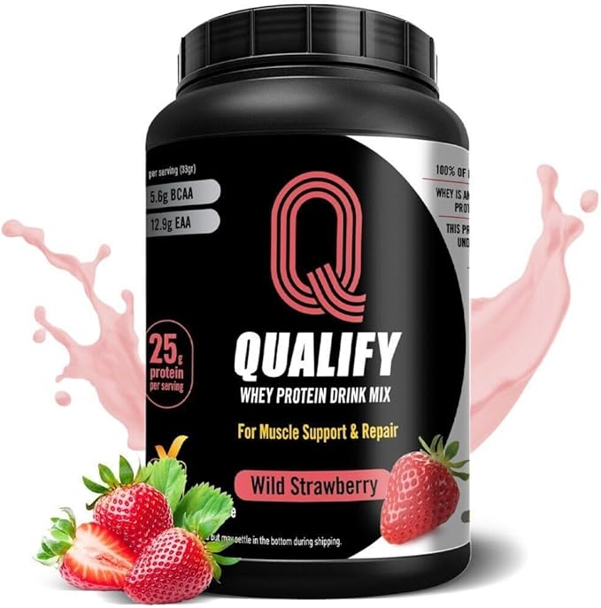Strawberry Whey Protein Powder. 25g Protein Shake for Post Workout Recovery, Smoothie & Baking. Gluten & Sugar Free, Highly Kosher, Essential Amino Acids (5.5g BCAA, 2.7g Leucine), 1.65lbs 23 Servings