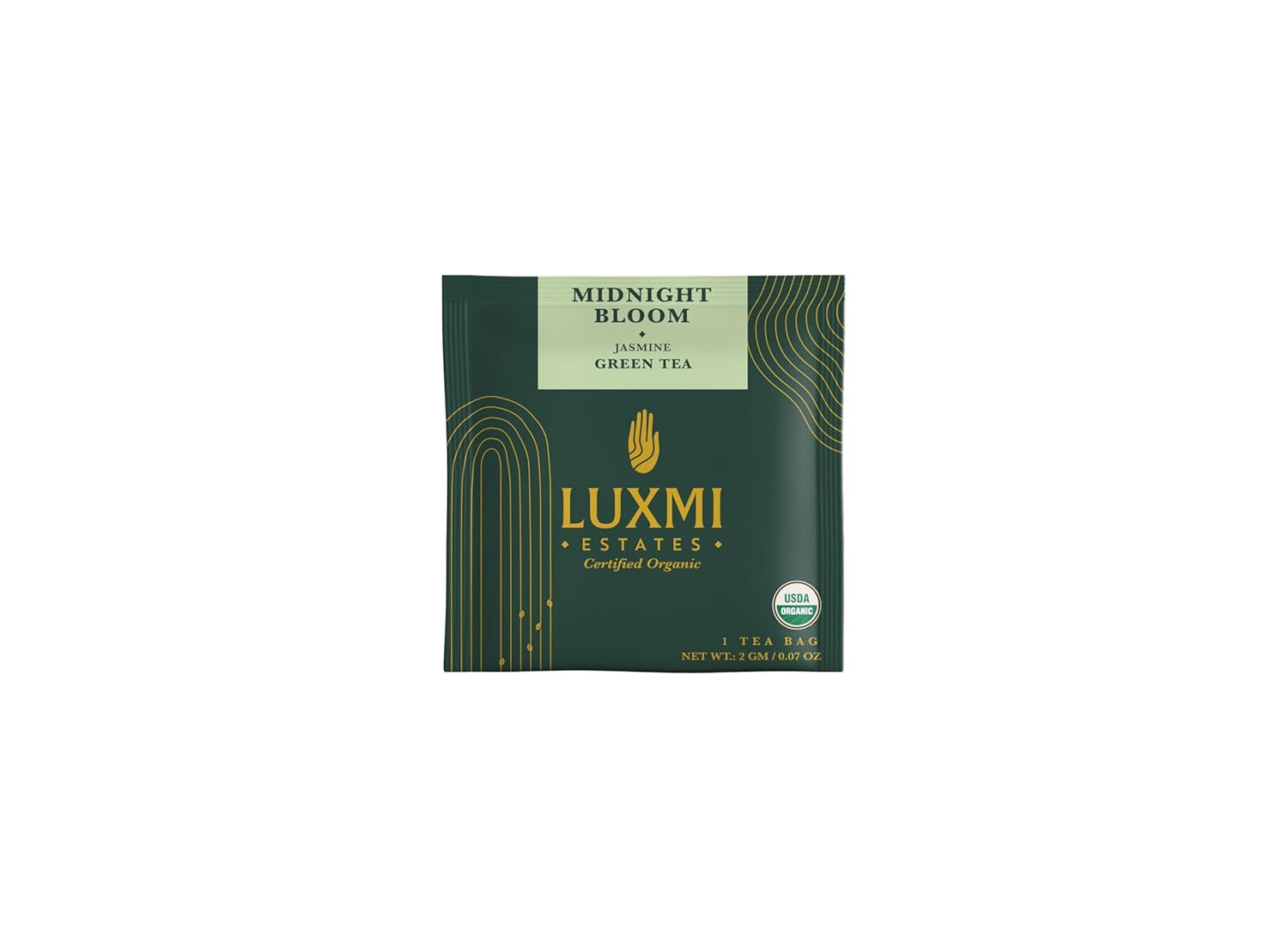 Luxmi Estates Midnight Bloom Organic Jasmine Tea (90 Tea Bags) Mildly Caffeinated Tea Bags For Relaxing, Calming, and Stress Relief, With Certified Organic Darjeeling Makaibari Green Tea