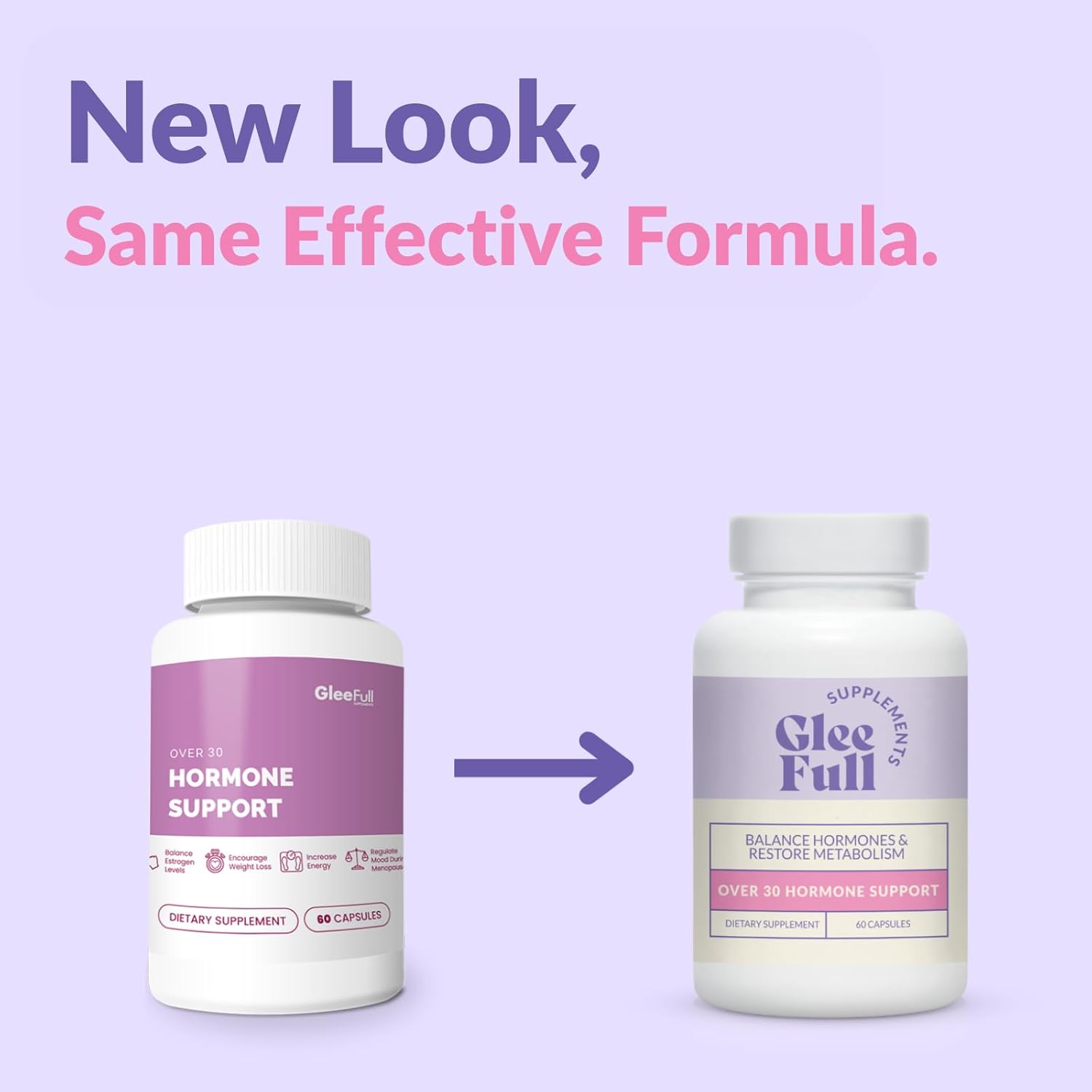 GleeFull Over 30 Hormone Support - Menopause Supplements for Women - Hormone Balance for Women - Hot Flash Relief - Menopause Support