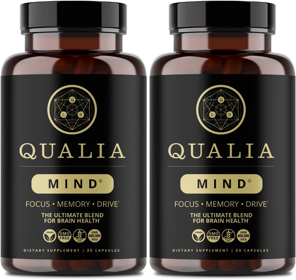 Qualia Mind — Beat Brain Fog | Doctor-Formulated Premium Brain Nourishment | Fuel Focus, Drive & Energy | 32 Ingredients Including Lion’s Mane, Cognizin™️, Ginkgo & More| 2 Week Supply*