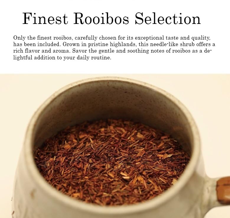 Damtuh Rooibos Tea – 100% Pure Rooibos, Caffeine-Free Herbal Tea, 10 Tea Bags (1g each)