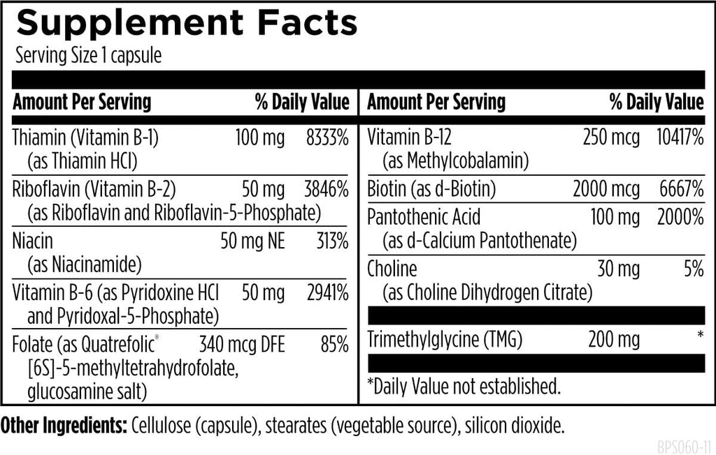 Designs for Health Methylated Vitamin B Complex - Vitamin B Supplements with B12 Vitamins, B1, B3, Niacin, B6, Folate & Biotin - Methylated Multivitamin for Metabolic + Heart Health (60 Capsules)
