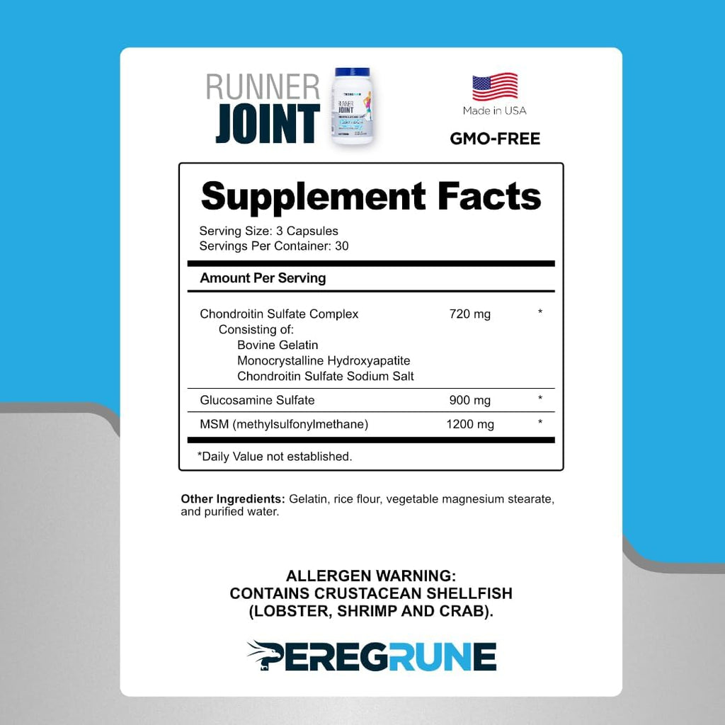 Runner Multivitamin & Joint Support Supplement – Antioxidants, Vitamin B Complex, Probiotics for Health, Energy, Endurance, Recovery - Glucosamine Chondroitin, MSM – GMP Running Supplements