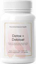 Nourished Natural Health Detox + Debloat - Milk Thistle & Dandelion Root Vegan Supplement for Women - Bloating Relief & Digestion Support - 60 Capsules