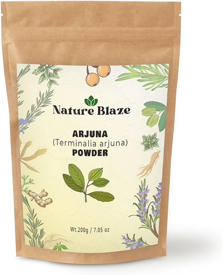 Nature Blaze Arjuna Powder | Terminalia Arjuna | Finely Ground Botanical Powder | No Additives, Preservatives, or Fillers | Traditional Ingredient | 200Gm / 7.0 Ounce