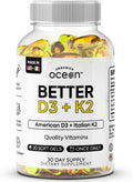 Better D3 + K2-100% Organic VIT D3 and K2 Supplements with Maximum Bioavailability - Supports Bone Density, Calcium Balance, Immunity & Mood - 1-Pack, 30-Day Supply
