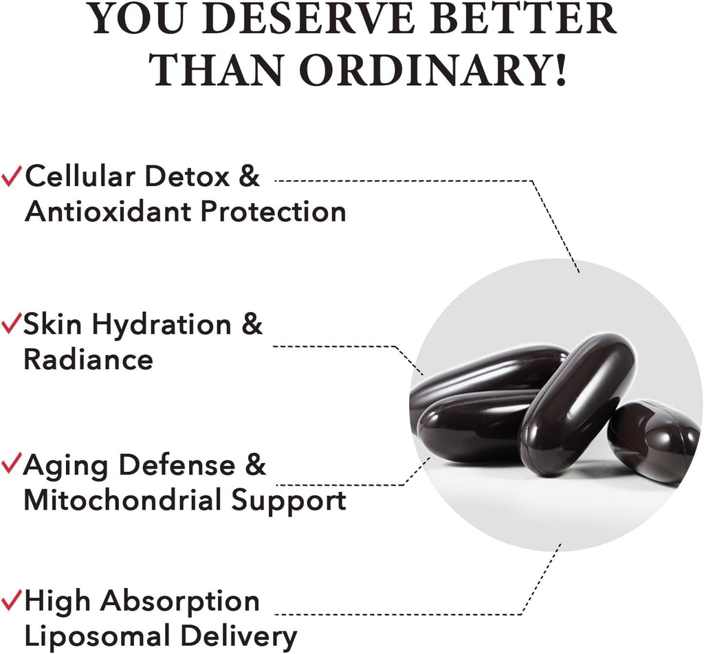 Liposomal Glutathione Softgels, Enhanced Absorption - Liposomal Delivery, Active Form L-Glutathione, Cellular, Immune Function & Liver Detox, Rich in Antioxidant Formula, Gluten Free, 180 Softgels
