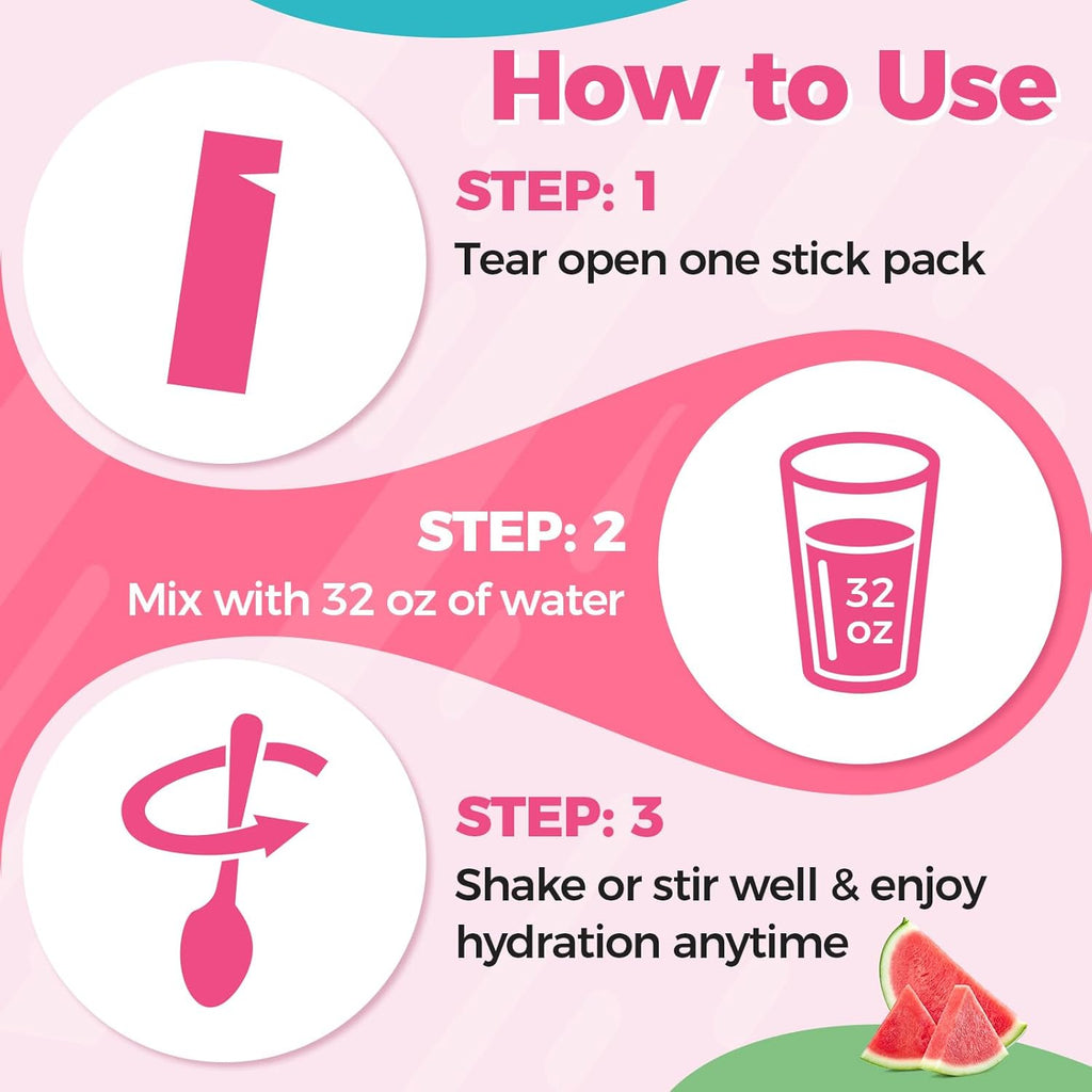 Electrolyte Powder Drink Mix – Zero Sugar Watermelon Salt – Hydration Supplement for Energy & Recovery – 30 Servings, Gluten-Free, Soy-Free, Dairy-Free