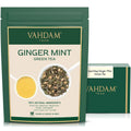 VAHDAM, Ginger Mint Green Tea Loose Leaf (50+ Cups, 3.5oz) Blend Of Ginger Tea & Mint Tea | Pure Green Tea Leaves | High Elevation Grown | Vacuum Sealed
