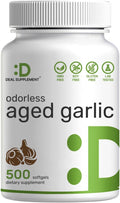 DEAL SUPPLEMENT Odorless Aged Garlic Pills, 6,000mg Per Serving, 500 Softgels – 24:1 Garlic Oil Extract – Fresh Allium Sativum Bulb Source – Heart & Immune Antioxidant Supplements – Non-GMO