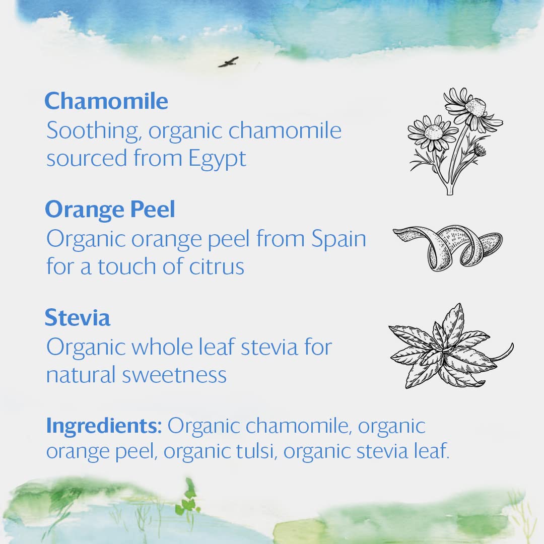CHAMOMILE CITRUS Herbal Teas (50 Sachet Pouch) | Naturally Sweet, Calming and Caffeine Free |Organic, Fair Trade and Kosher Certified | Gives Back 100% of Profits