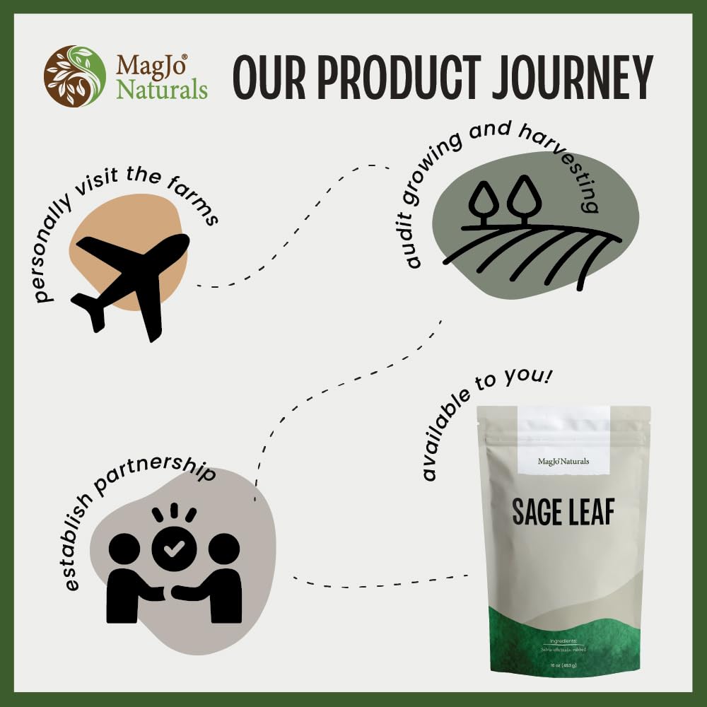 MagJo Naturals, Rubbed Sage (1 Pound Bag) bulk Salvia officinalis