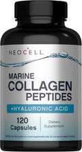 NeoCell Marine Collagen With Collagen Type 1 and 3 and Hyaluronic Acid, With Hydrolyzed Collagen, Skin Health Supplement, Capsule, 120 Count, 1 Bottle